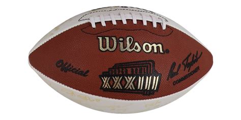 1998 Broncos Super Bowl XXXIII Logo Football Team-Signed by (57) with ...