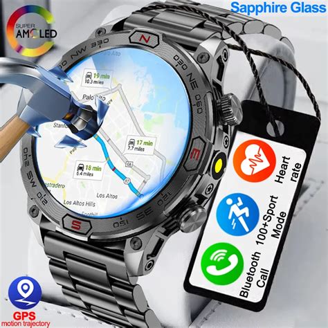 Smart Watch Militar Ao Ar Livre Para Homens Gps Track Bluetooth Call