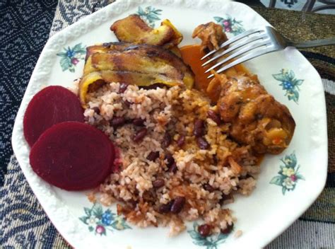 Carribean Rice And Beans With Coconut Milk And Chicken With Coconut Milk Costa Rica Limon