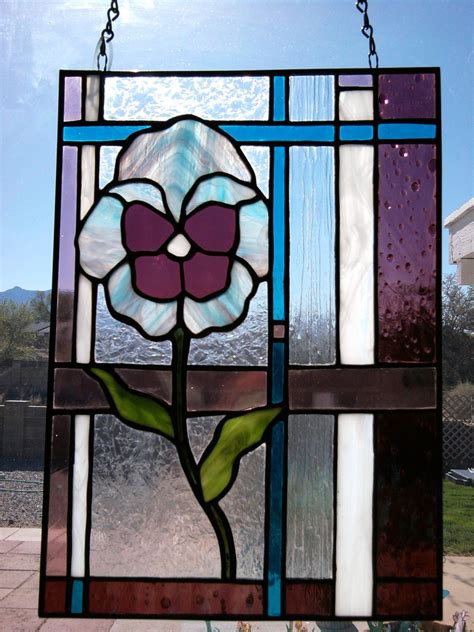 Stained Glass Morning Glory Flower Panel Suncatcher Stained Glass Flowers Stained Glass