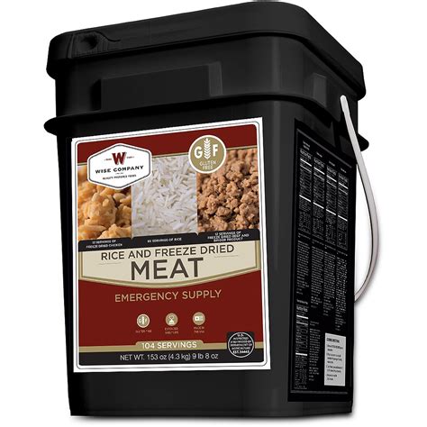 Wise Gluten Free 104 Serving Emergency Freeze Dried Meat & Rice ...