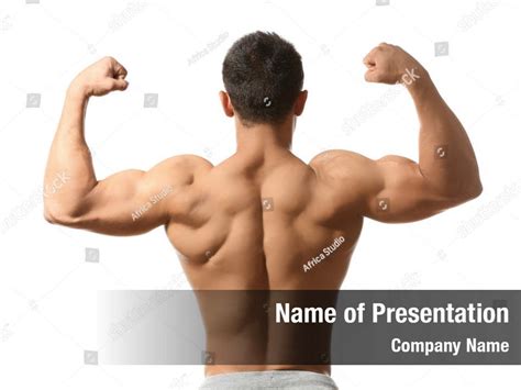 Muscular Handsome Shirtless Bodybuilder Man PowerPoint Template