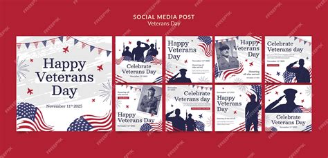 Premium PSD | Veterans day celebration instagram posts