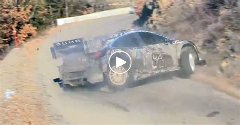 VIDEO Breen Test WRC Rallye Monte Carlo Ford Puma Rally1 Incl Crash