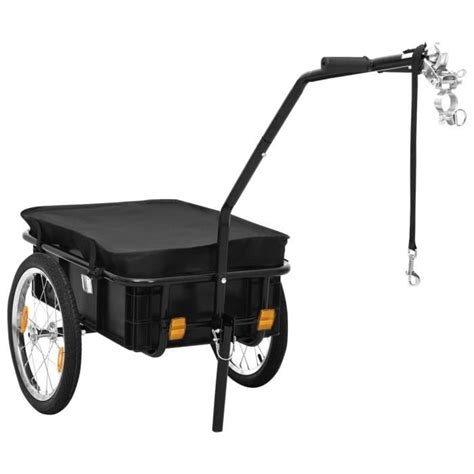 Remorque De Velo Chariot A Main X X Cm Acier Noir Cdiscount