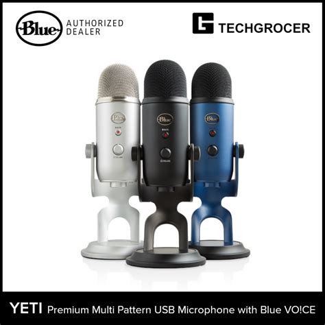 Logitech Blue Yeti Premium Multi Pattern Usb Microphone For Recording And Streaming With Blue Vo