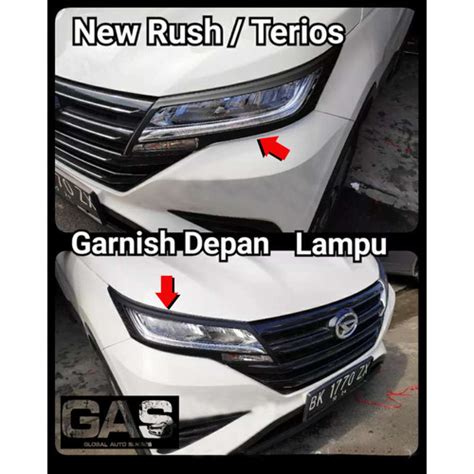 Jual Garnis Garnish Lis Lampu Depan Hitam Doff All New Rush Terios