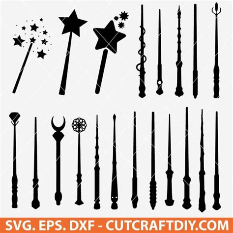 Harry Potter Wand Svg Bundle Harry Potter Svg Wizard Wand
