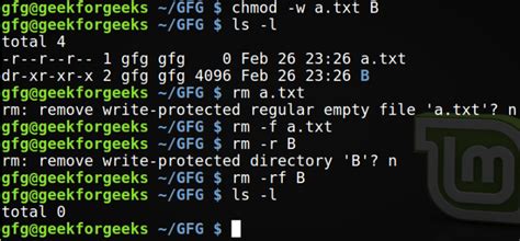 Rm Rf Command In Linux With Examples Geeksforgeeks