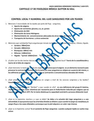 Guia Para Examen Cap De Fisiologia M Dica Guyton Hall Pdf