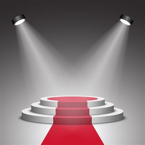 Premium Vector Stage For Awards Ceremony White Podium With Red