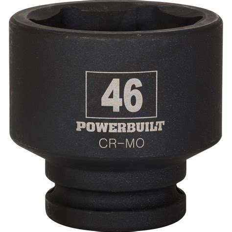 Powerbuilt 3 4 Inch Drive 6 Point Metric Impact Socket 46mm Chrome Moly Steel