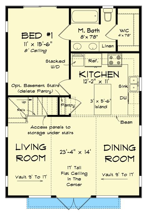 1050 Square Feet 2 Bedroom 2 Story Country Cabin 52306WM