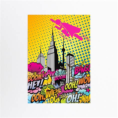 Superhero Pop Art Poster Pop Art Print Pop Art Wall Art Comic Style