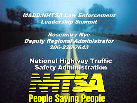 Ppt National Highway Traffic Safety Administration Powerpoint