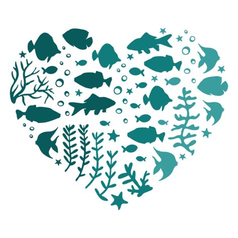 Design Png E Svg De Cora O De Peixe Para Camisetas