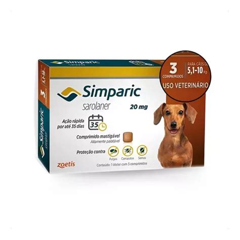 Zoetis Simparic Antiparasitários para perro de 5kg a 10kg 3 comprimidos