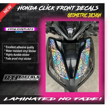 Giometric Accent Front Cover Decals Sticker For Honda Click Shopee