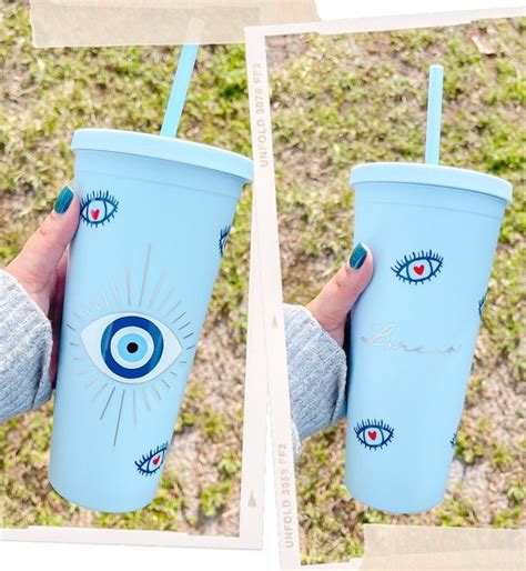 Evil Eye Tumbler Evil Eye Cup Mal De Ojo Cup Personalized Tumbler