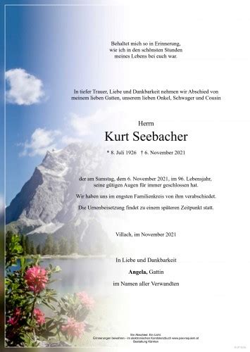 Parte für Kurt Seebacher pax requiem