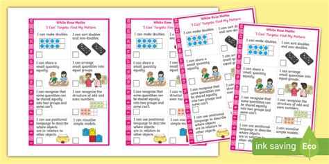 👉 Eyfs Maths Target Bookmark White Rose Maths Find My Pattern