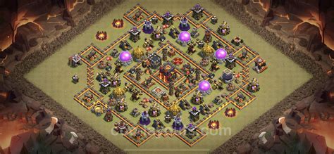 Best Anti 2 Stars War Base Th10 With Link Hybrid Town Hall Level 10 Cwl Base Copy 33