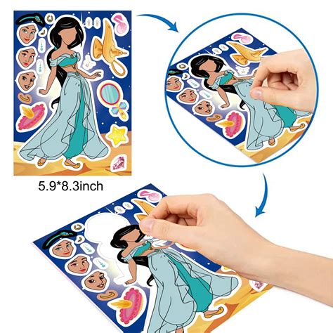 Snapklik Pcs Make Your Own Princess Jasmine Toys Stickers Sheet