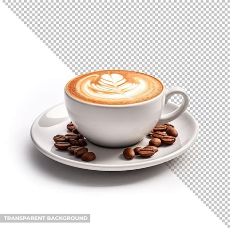 Premium Psd Psd Cup Of Art Latte On A Cappuccino Coffee Isolated