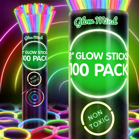 100 Ultra Bright Glow Sticks Bulk Halloween Glow In The Dark Party