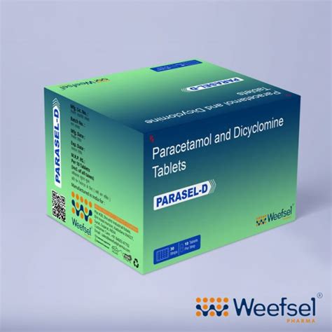 Paracetamol And Dicyclomine Tablets Weefsel Pharma