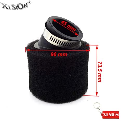 Xlsion Angled Black Air Filter 45mm Sponge Foam Cleaner For 150cc 160cc