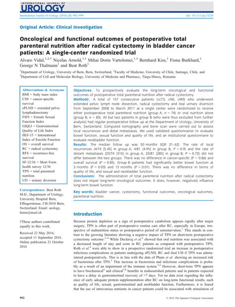 PDF Oncological And Functional Outcomes Of Postoperative Total