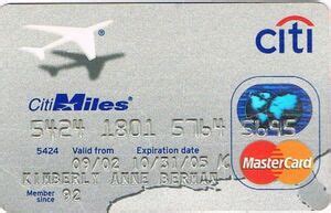 Bank Card Citi Miles Citibank United States Of Americacol Us Mc