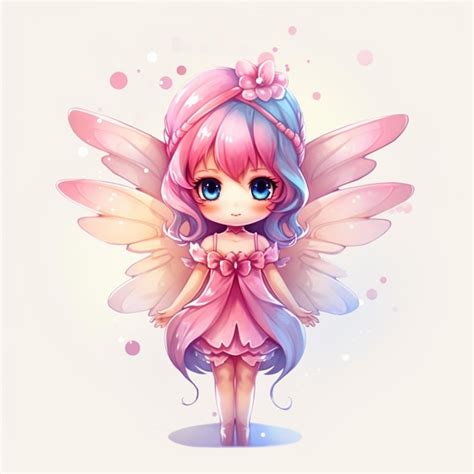 Premium Photo | Anime style illustration of a pretty fairy girl with ...