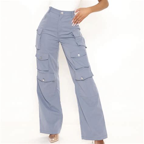 Blue cargo pants Worn once Size small - Depop