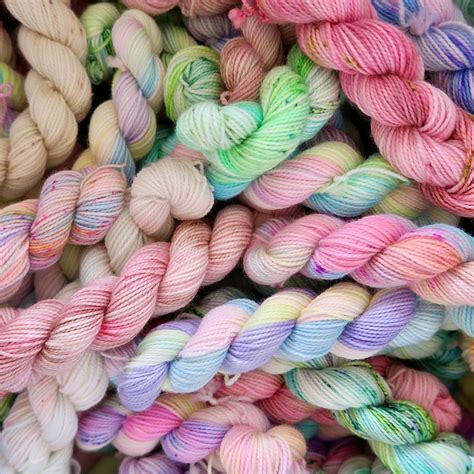 Hand Dyed Yarn Mini Skein Set Fingering Sock Weight X Etsy