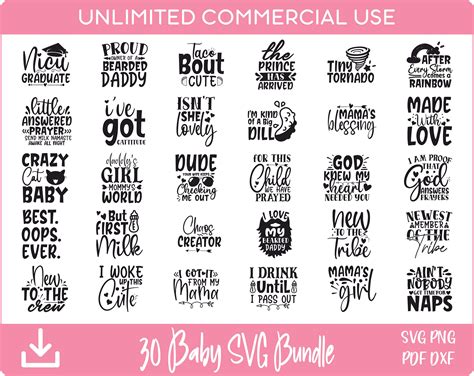 30 Baby Quotes Svg Bundle Funny Baby Svg Baby Sayings Svg For Cricut