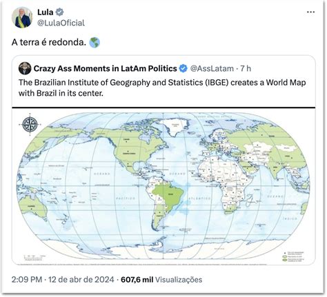 Ibge Faz Novo Mapa E Coloca Brasil No Centro Do Mundo