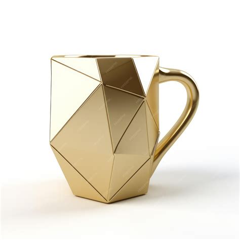 Premium Photo Gold Geometric Cup A Futuristic Masterpiece Of Design