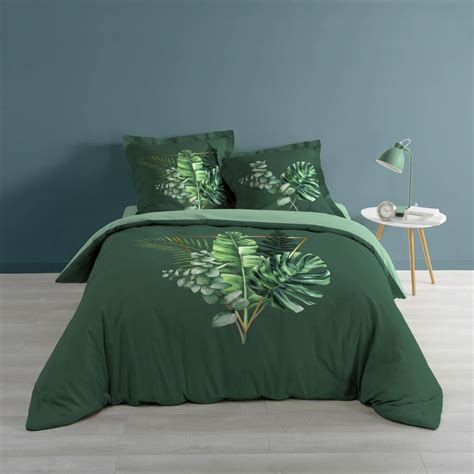 Housse De Couette X Cm Taies Feuilles Tropicales