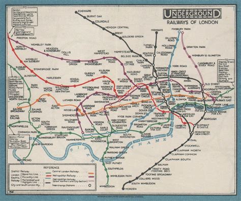 London Underground Tube Map Plan Manually Overpainted Fare Zones Harry