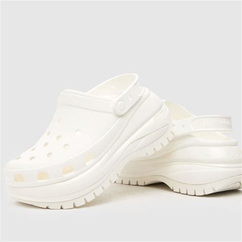 Mens White Crocs Classic Mega Crush Clog Sandals Schuh