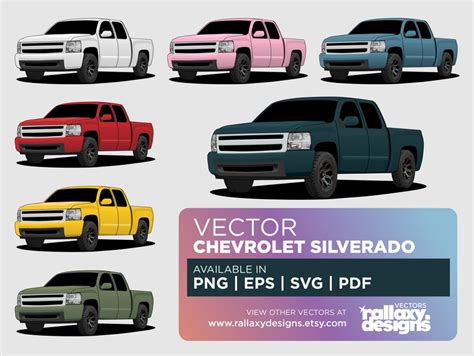 Chevrolet Silverado Truck Car Pack Automotive Vector Collection