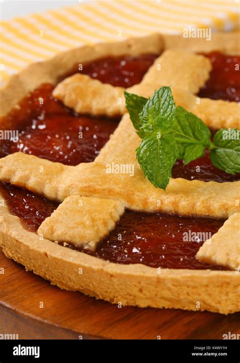 Strawberry Jam Tart With Lattice On Top Stock Photo Alamy