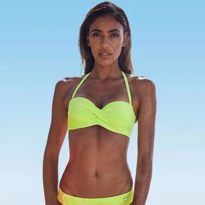 Women S Twist Bandeau Bikini Swimsuit Top Lascana Bright Green Solid D Target