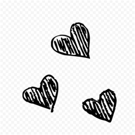 HD Black Hand Sketch Heart Love PNG Citypng