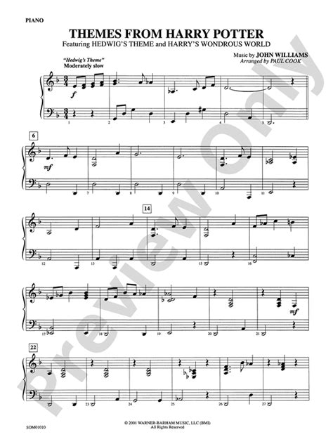 Harry Potter Themes From Piano Accompaniment Piano Accompaniment Part Digital Sheet Music