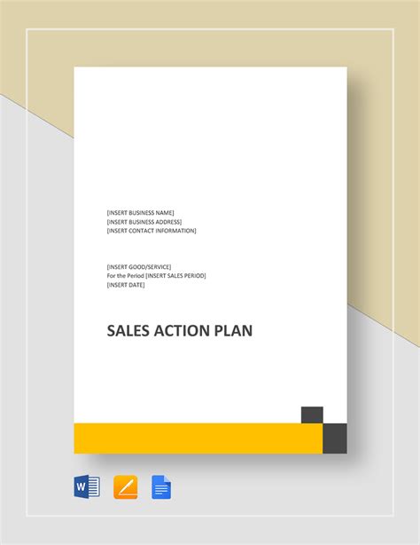 Business Sales Action Plan Template - Google Docs, Word, Apple Pages ...