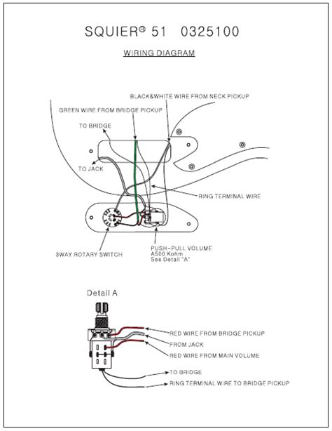 Fender Squier 51 032 5100 Wiring Diagram Schematic Electronic Service Manuals