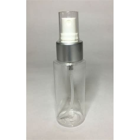 Ml Clear Pet Cylinder Bottle With Matt Silver Atomiser